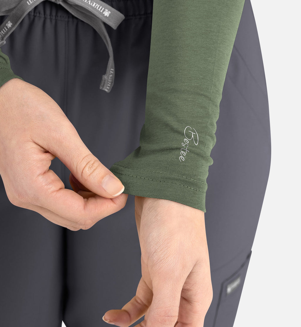 Bestee 6909 Women's Basic Long Sleeve Underscrub Tee Olive