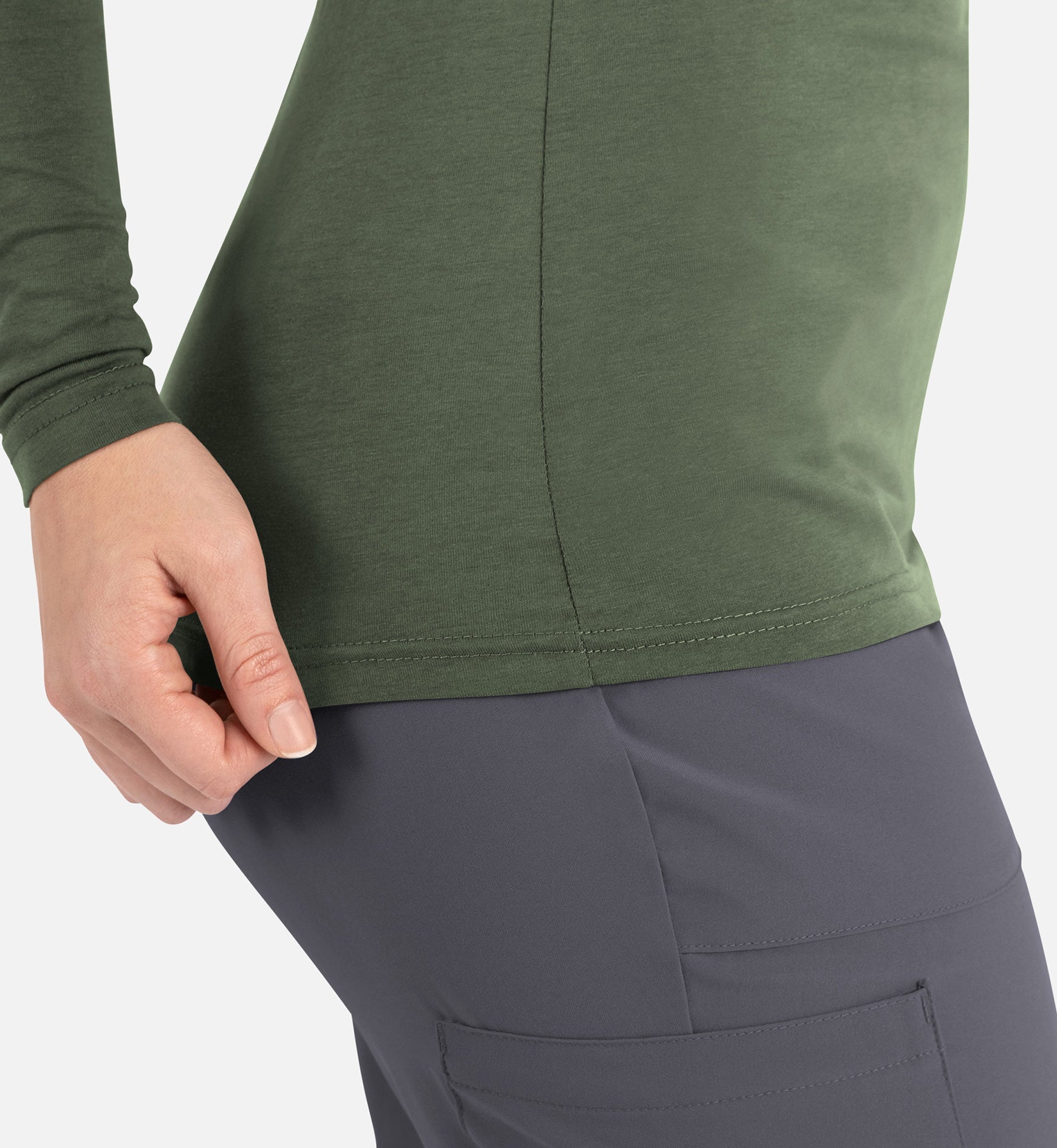 Bestee 6909 Women's Basic Long Sleeve Underscrub Tee Olive