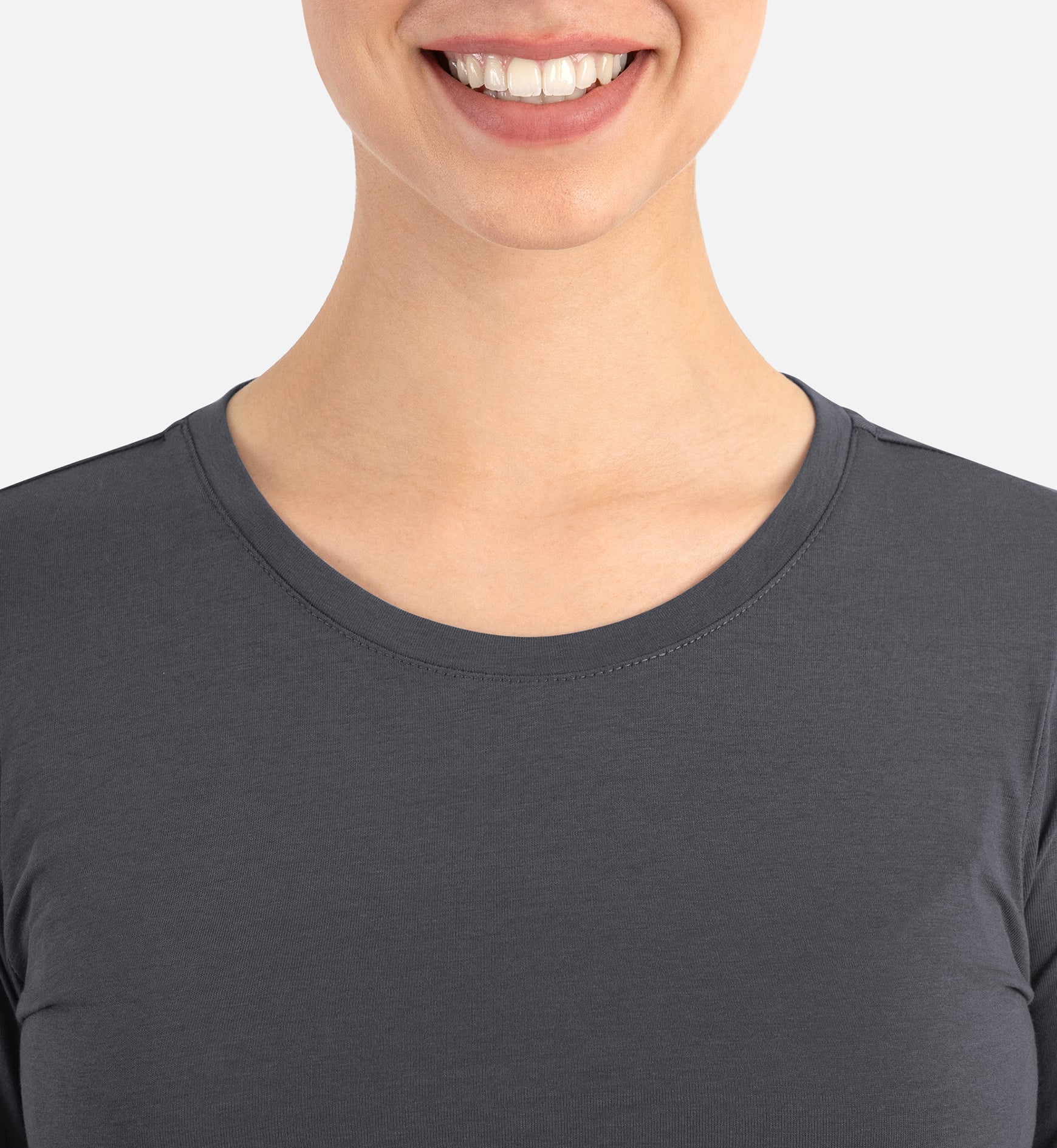 Bestee 6909 Women's Basic Long Sleeve Underscrub Tee Pewter