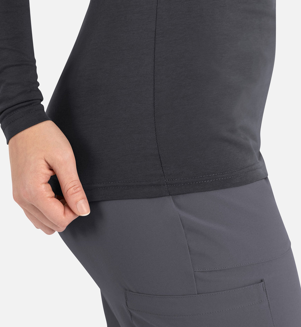 Bestee 6909 Women's Basic Long Sleeve Underscrub Tee Pewter