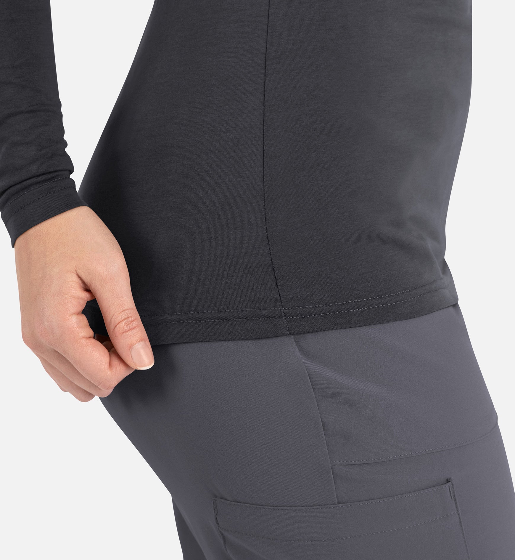 Bestee 6909 Women's Basic Long Sleeve Underscrub Tee Pewter