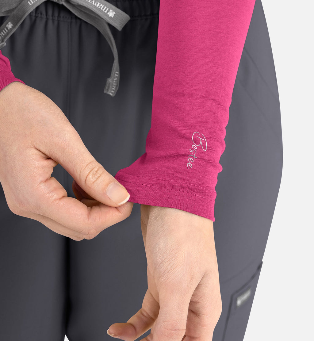 Bestee 6909 Women's Basic Long Sleeve Underscrub Tee Pink Peacock