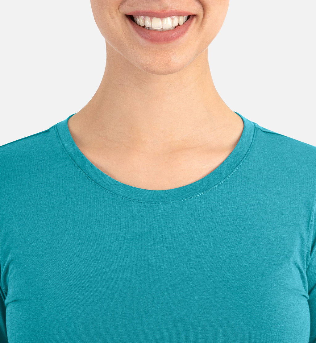 Bestee 6909 Women's Basic Long Sleeve Underscrub Tee Real Teal
