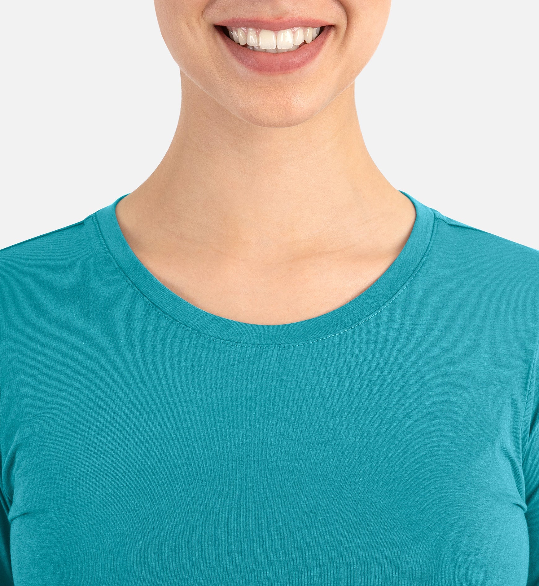 Bestee 6909 Women's Basic Long Sleeve Underscrub Tee Real Teal