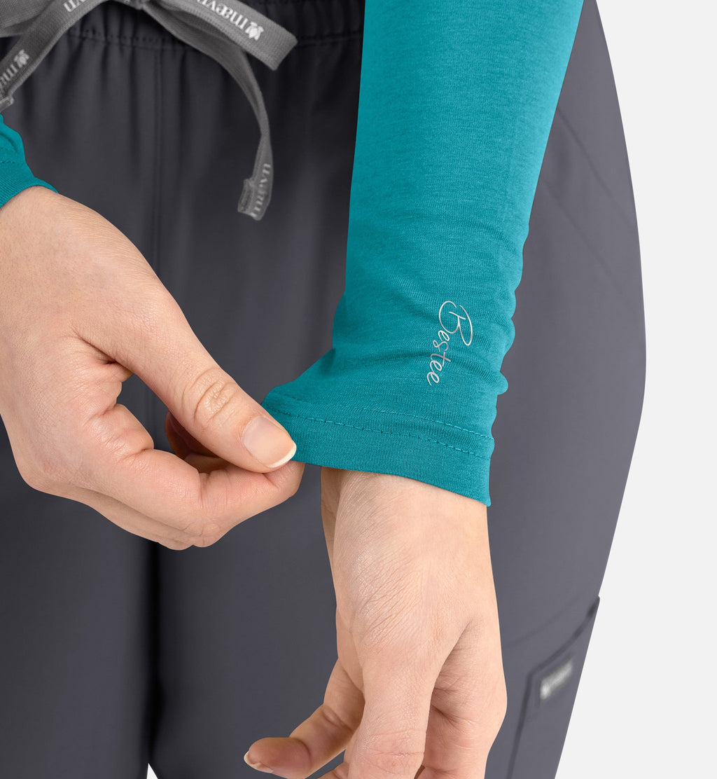 Bestee 6909 Women's Basic Long Sleeve Underscrub Tee Real Teal