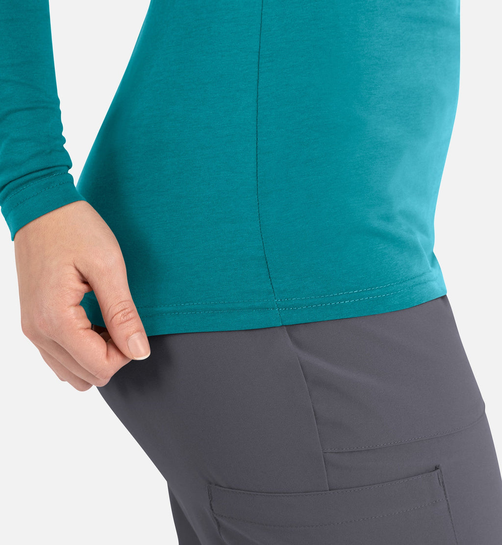 Bestee 6909 Women's Basic Long Sleeve Underscrub Tee Real Teal