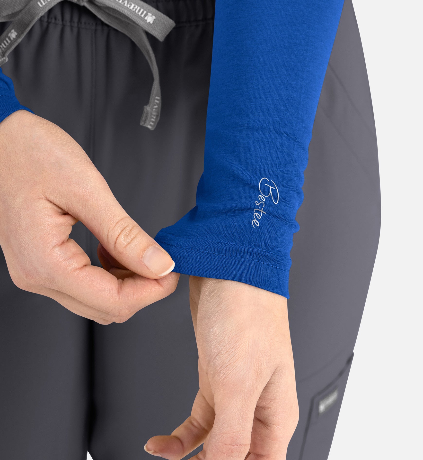 Bestee 6909 Women's Basic Long Sleeve Underscrub Tee Royal Blue