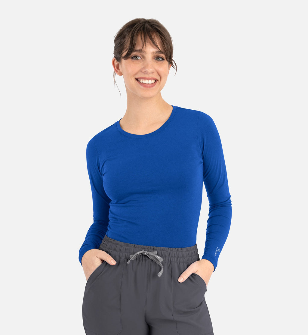 Bestee 6909 Women's Basic Long Sleeve Underscrub Tee Royal Blue