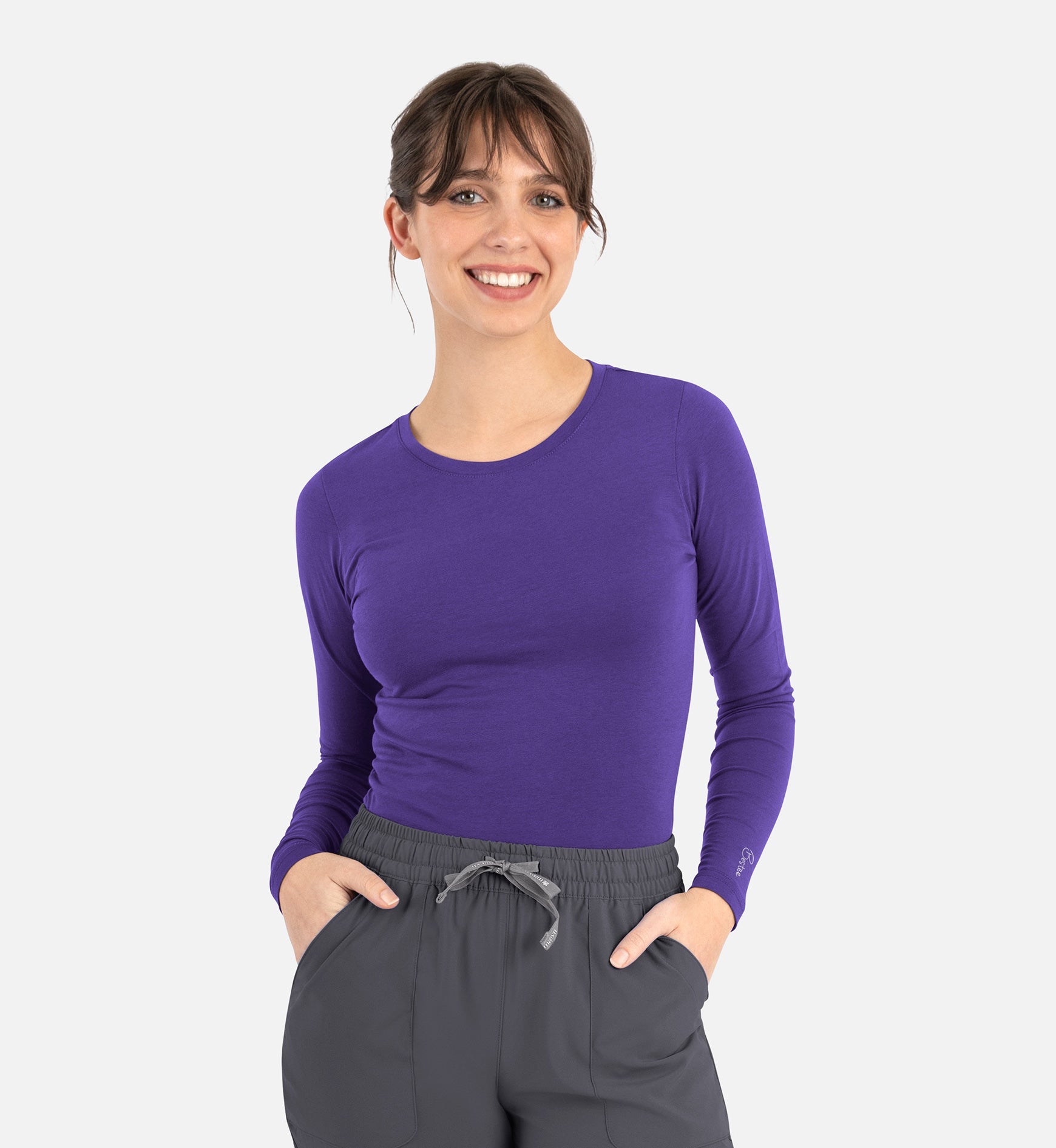 Bestee 6909 Women's Basic Long Sleeve Underscrub Tee Ultra Violet