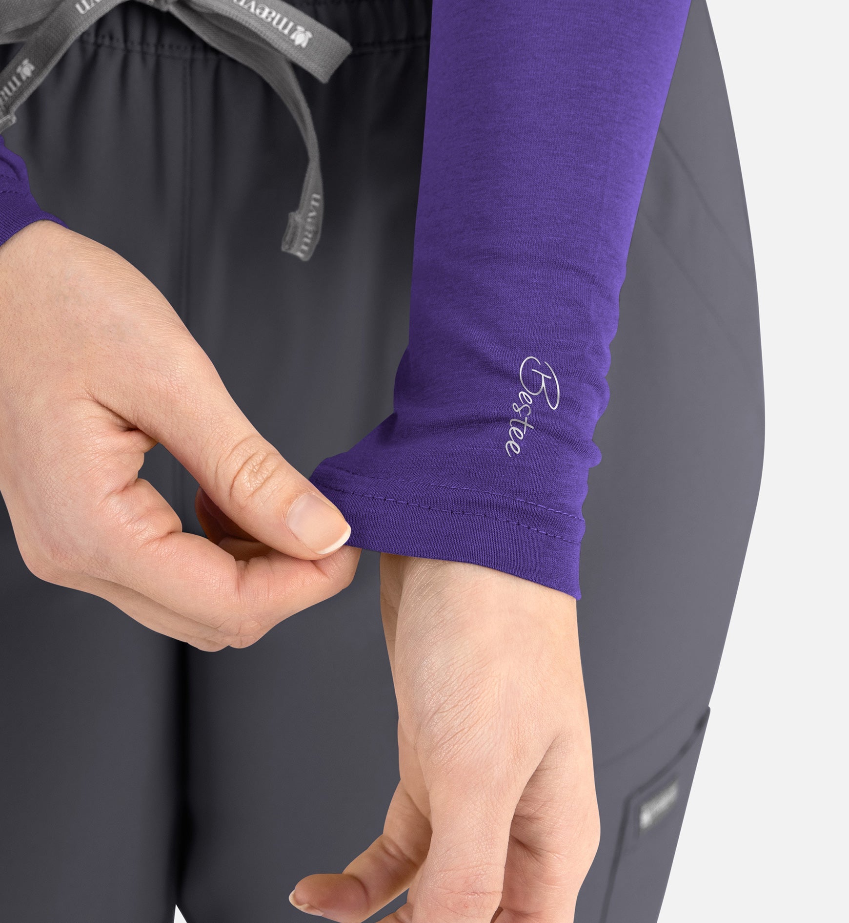 Bestee 6909 Women's Basic Long Sleeve Underscrub Tee Ultra Violet