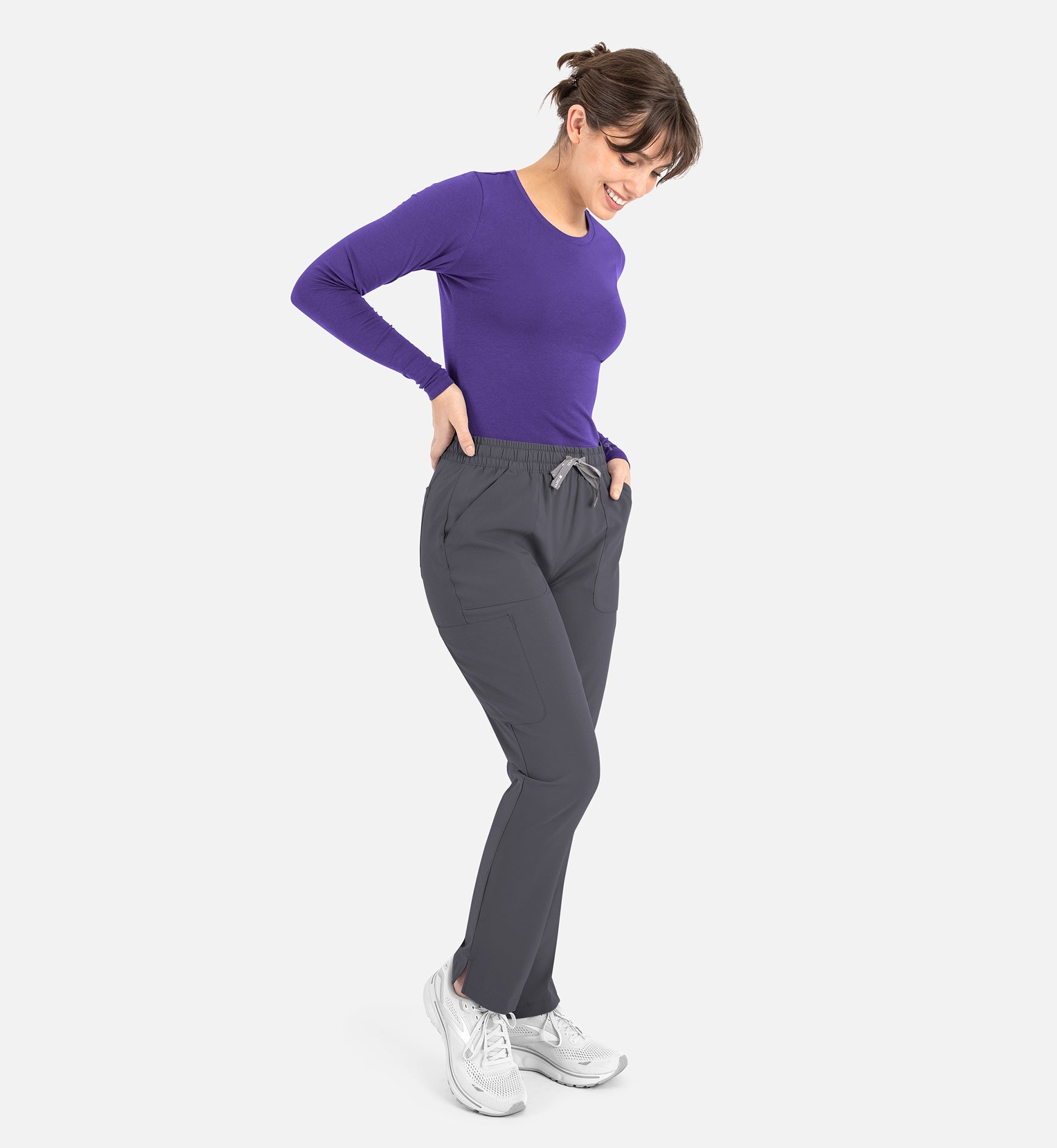 Bestee 6909 Women's Basic Long Sleeve Underscrub Tee Ultra Violet