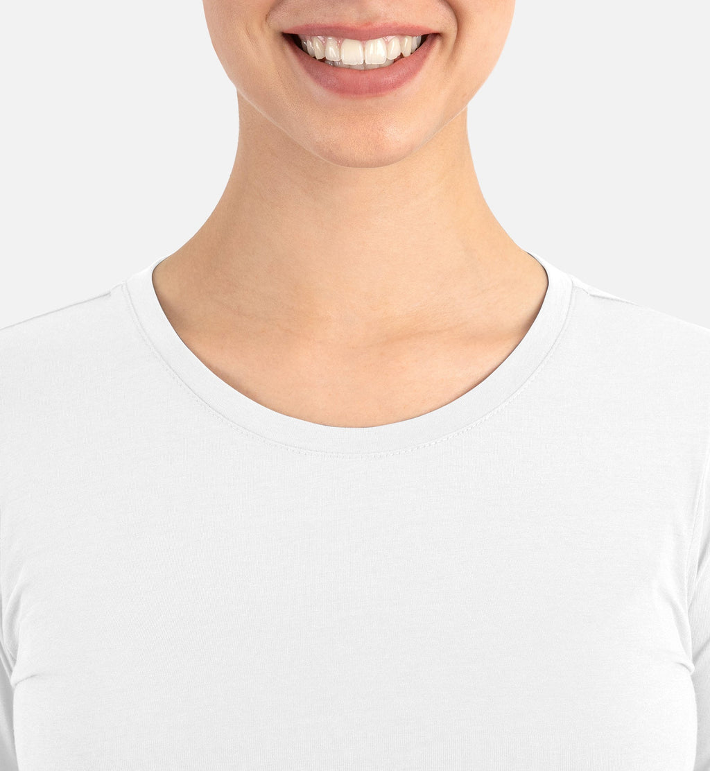 Bestee 6909 Women's Basic Long Sleeve Underscrub Tee White