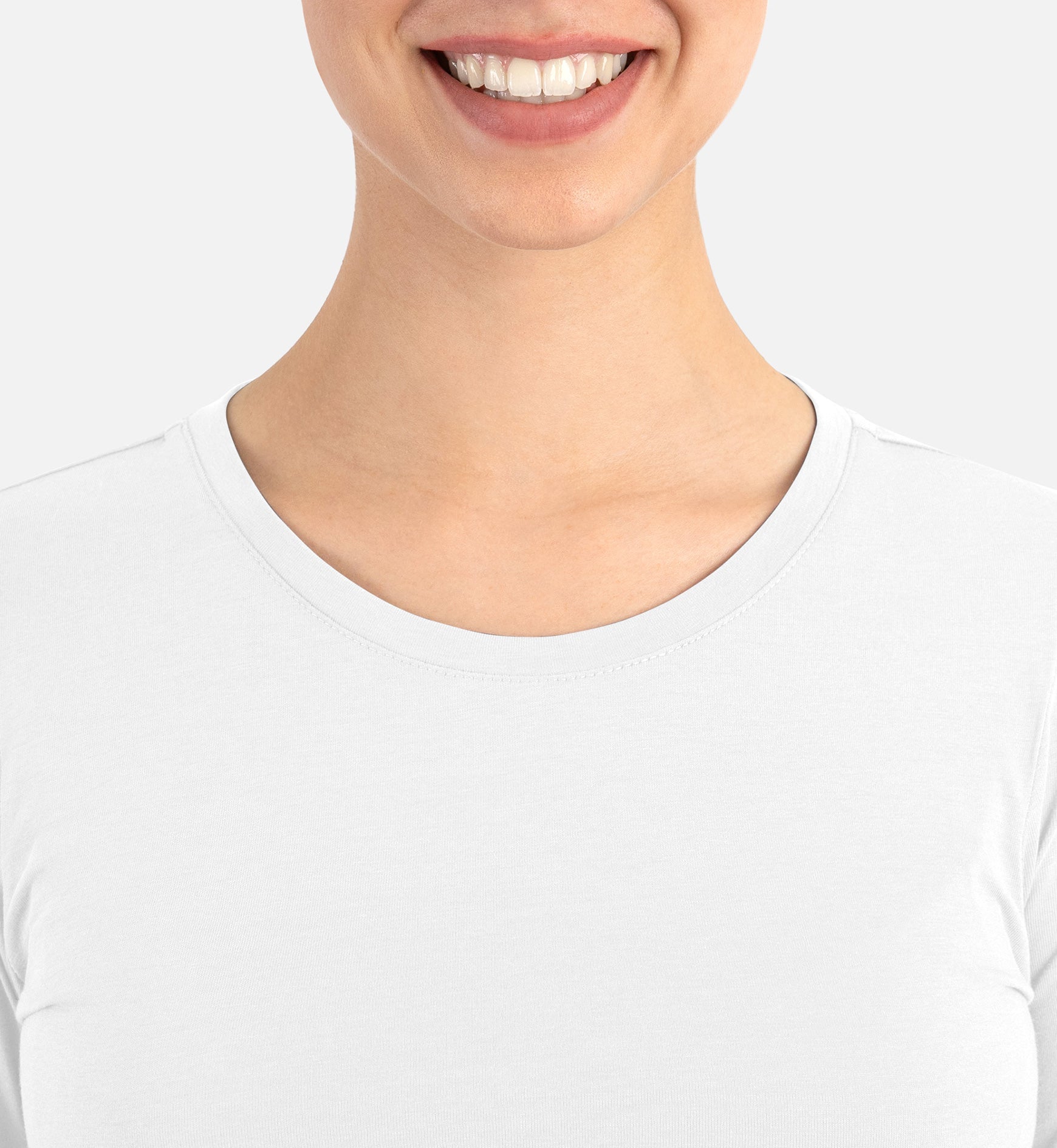 Bestee 6909 Women's Basic Long Sleeve Underscrub Tee White