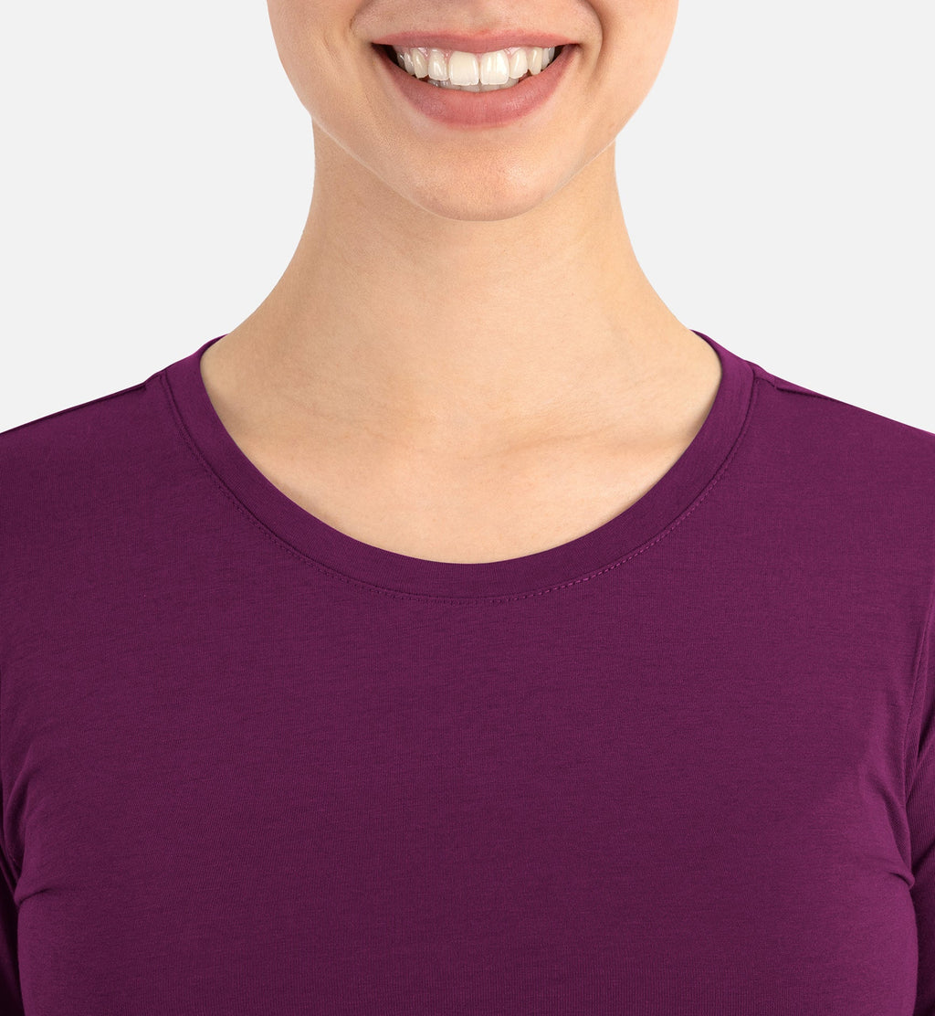 Bestee 6909 Women's Basic Long Sleeve Underscrub Tee Wine