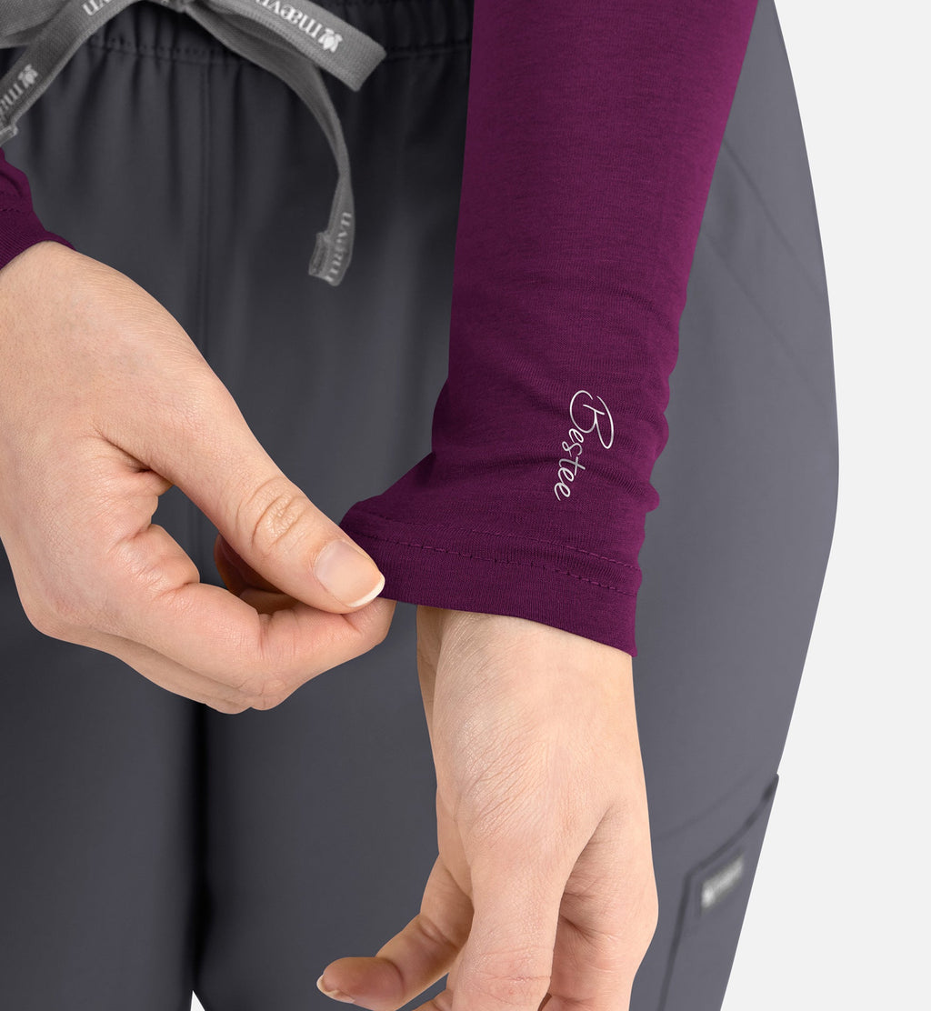 Bestee 6909 Women's Basic Long Sleeve Underscrub Tee Wine