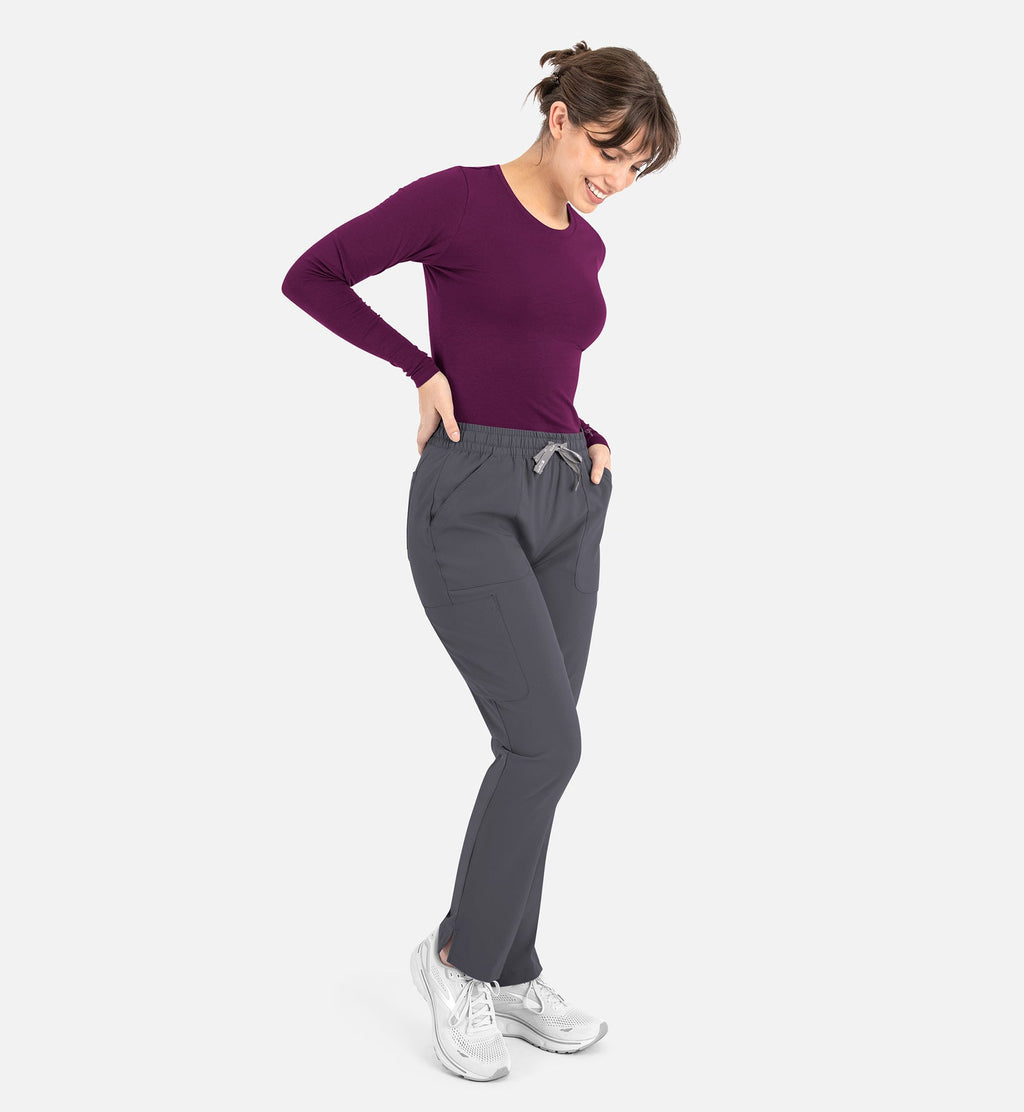 Bestee 6909 Women's Basic Long Sleeve Underscrub Tee Wine