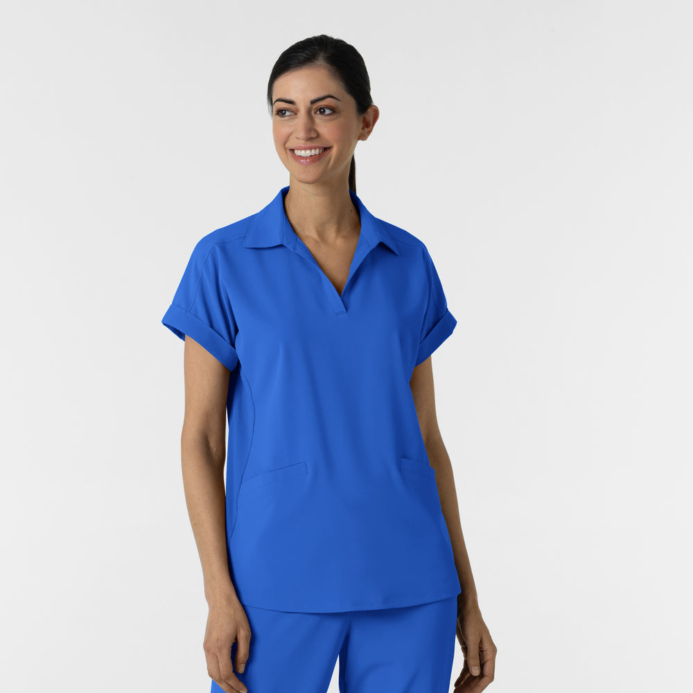 RENEW 6934 Women’s Flex-n-Reach Collared Scrub Top Royal