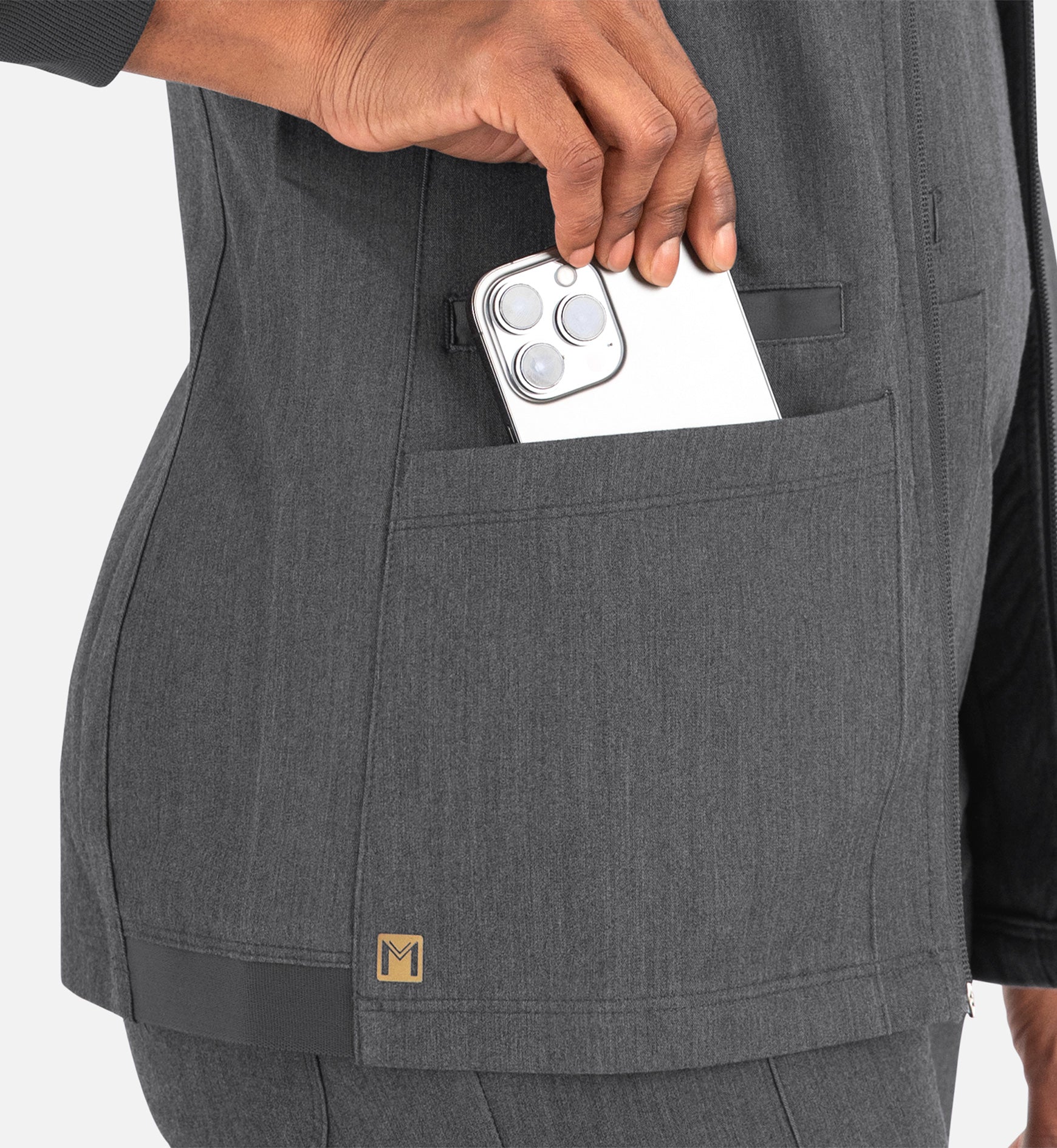 Matrix Pro 7091 Women's Hi-Collar Warm Up Jacket Heather Grey