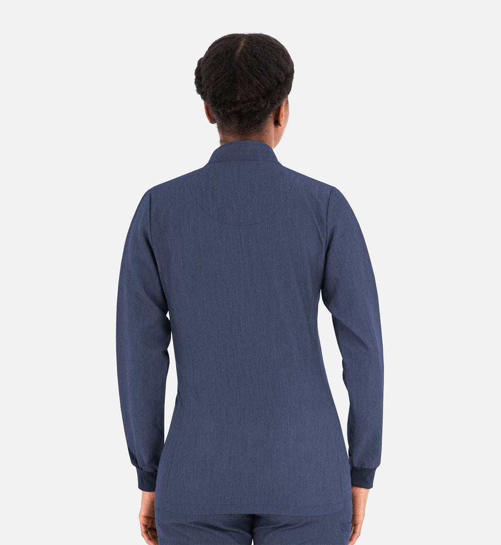 Matrix Pro 7091 Women's Hi-Collar Warm Up Jacket Heather Navy