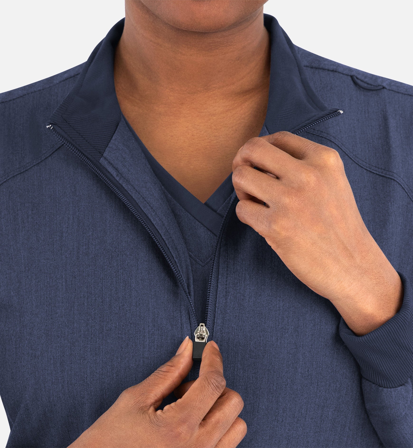 Matrix Pro 7091 Women's Hi-Collar Warm Up Jacket Heather Navy