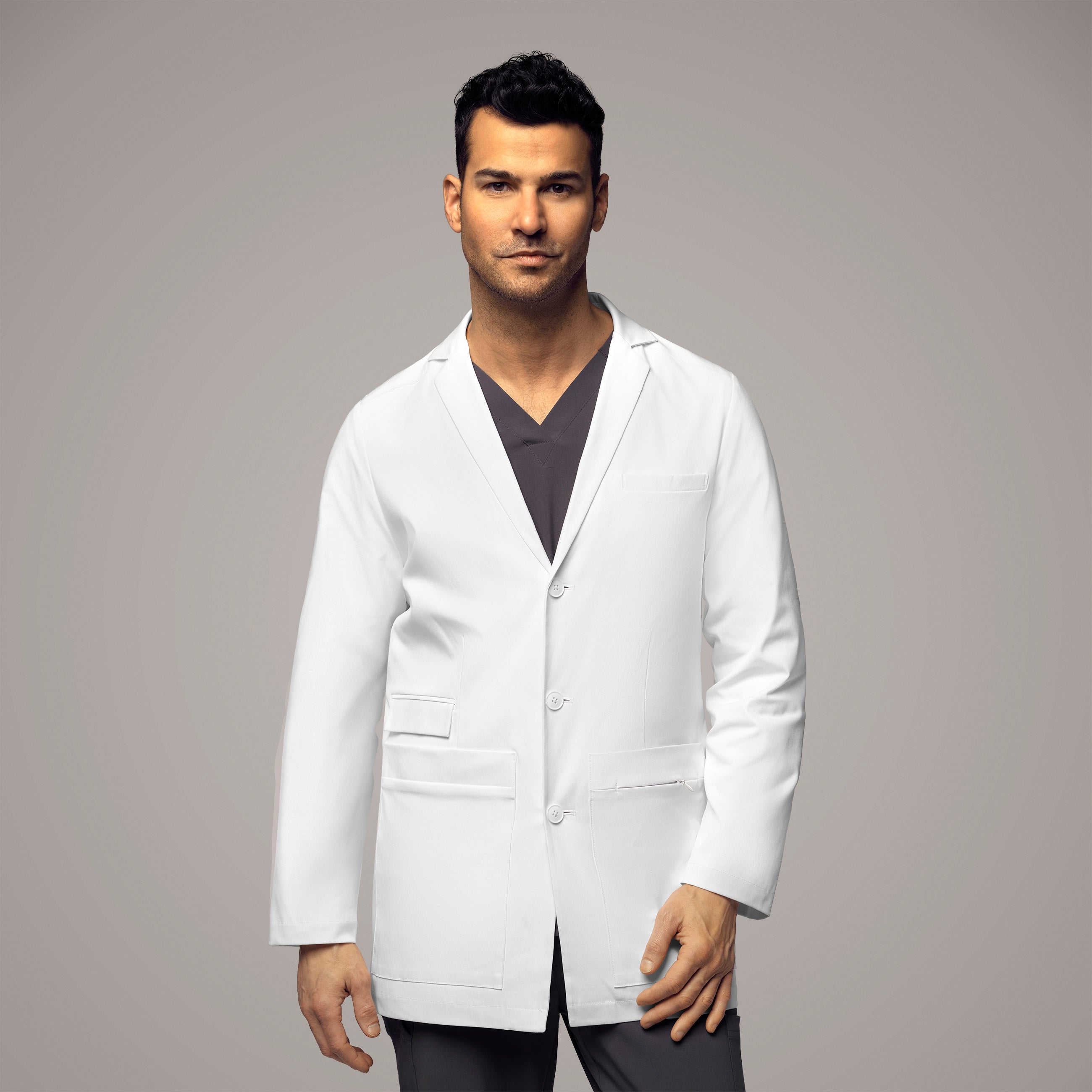 Slate 7172 Men's 34 Inch Doctors Coat White