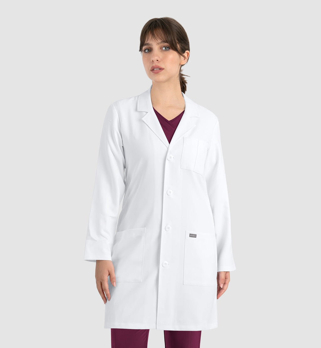 Momentum Lab Coats 7555 Unisex Full Length Lab Coat White