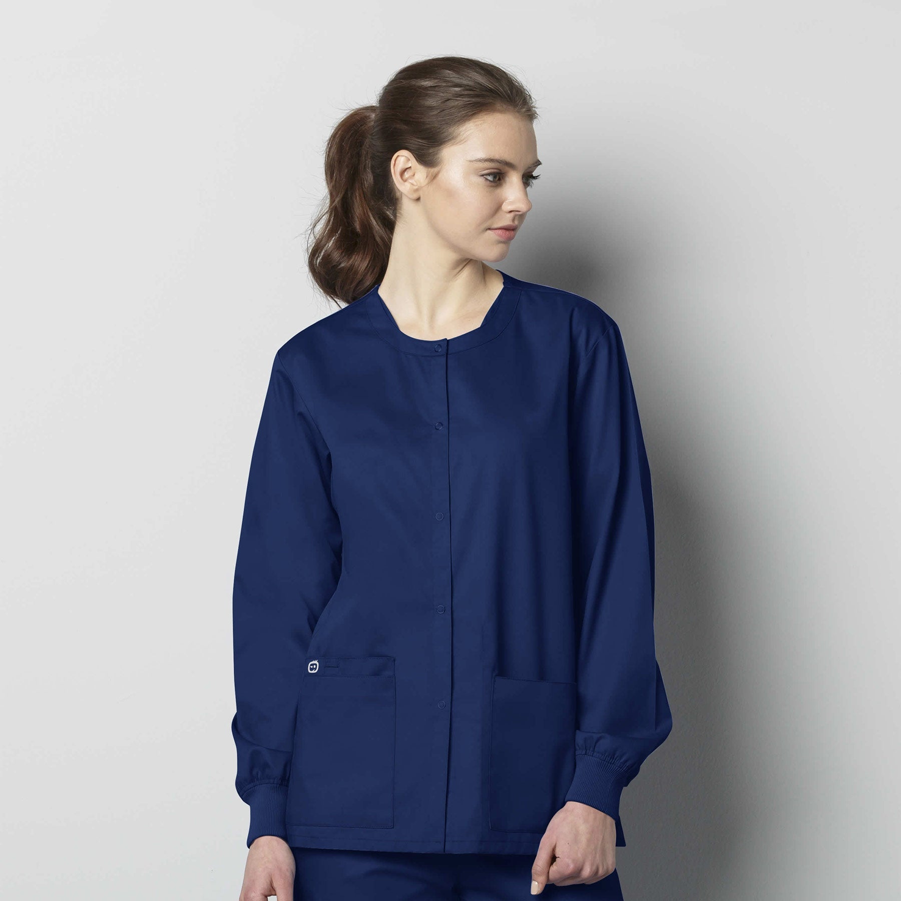 WonderWORK 800 Unisex Snap Front Jacket Navy