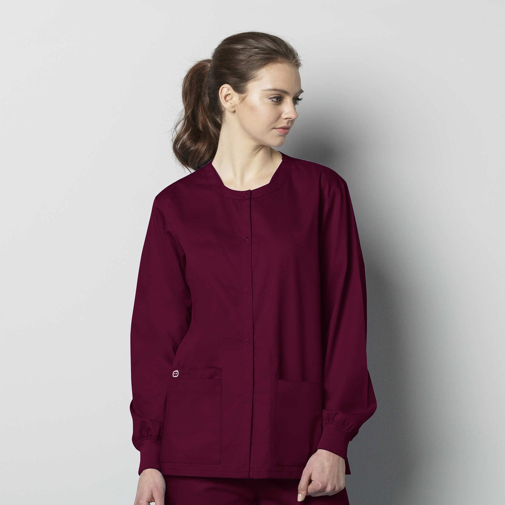 WonderWORK 800 Unisex Snap Front Jacket Wine