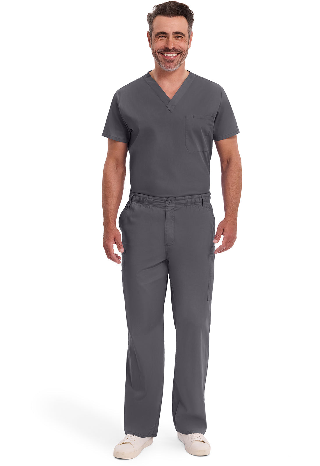 EDS Signature 81006 Men's Zip Fly Pull-On Scrub Pants Pewter