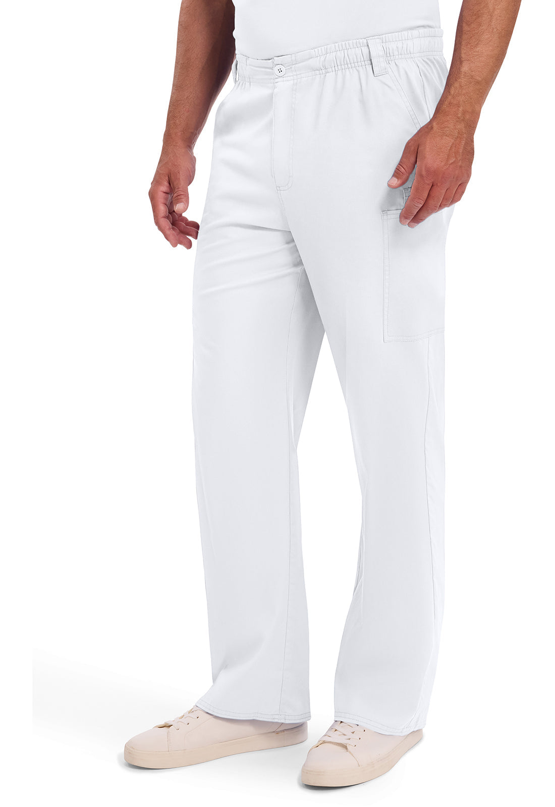 EDS Signature 81006 Men's Zip Fly Pull-On Scrub Pants White