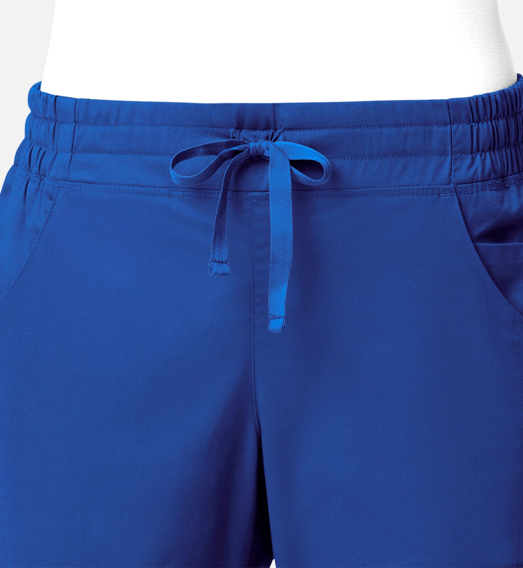 Blossom Signature 8102 Ladies Mesh Pocket 3-Quaters Elastic Band Pants Royal Blue
