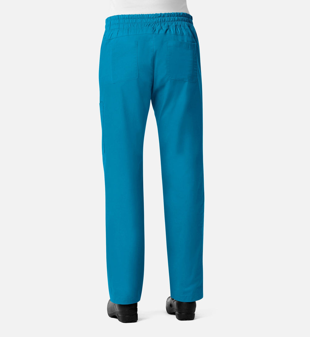 Blossom Signature 8102 Ladies Mesh Pocket 3-Quaters Elastic Band Pants Teal Blue