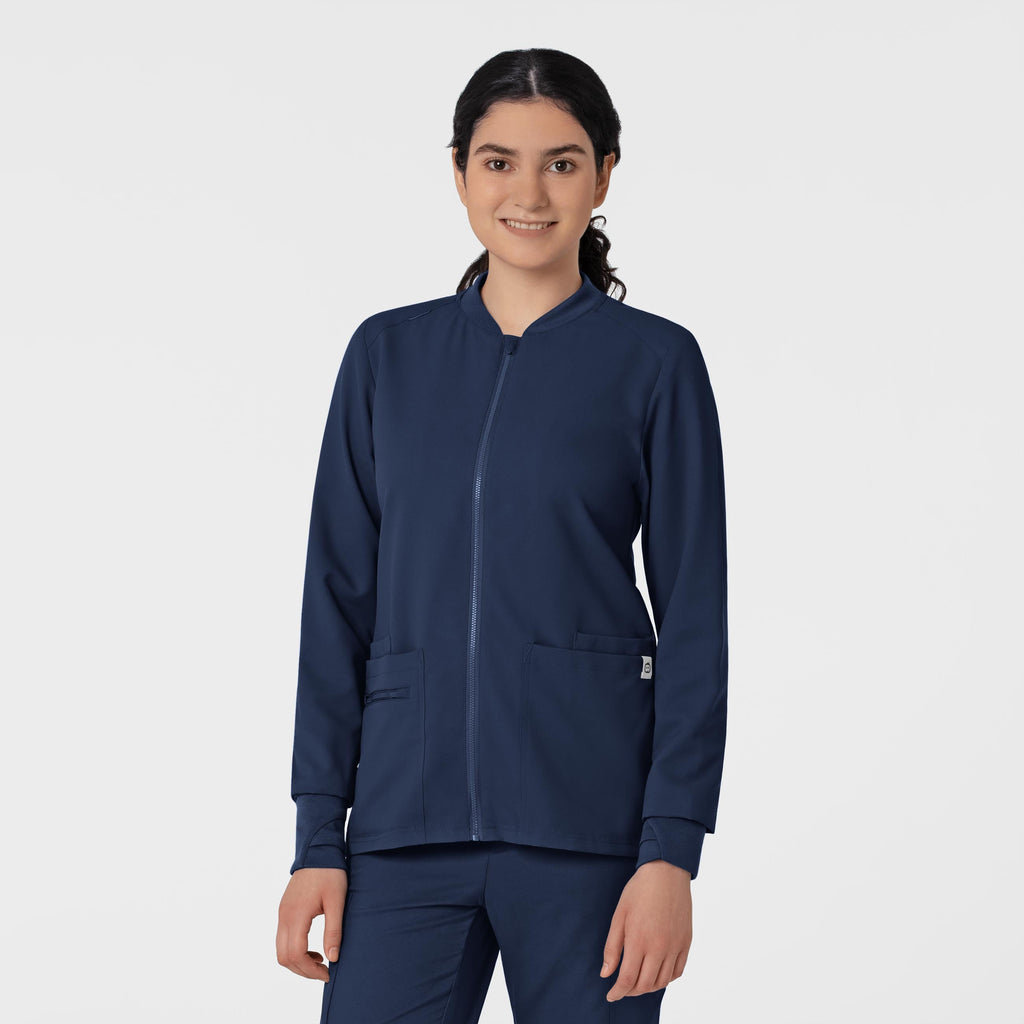 Thrive 8122 Flex-n-Reach Zip-Front Jacket Navy