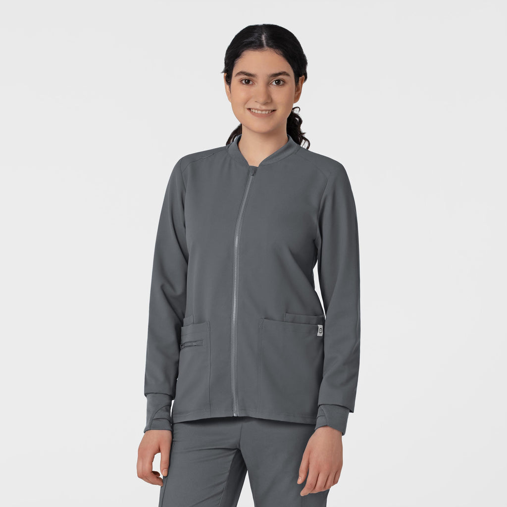 Thrive 8122 Flex-n-Reach Zip-Front Jacket Pewter