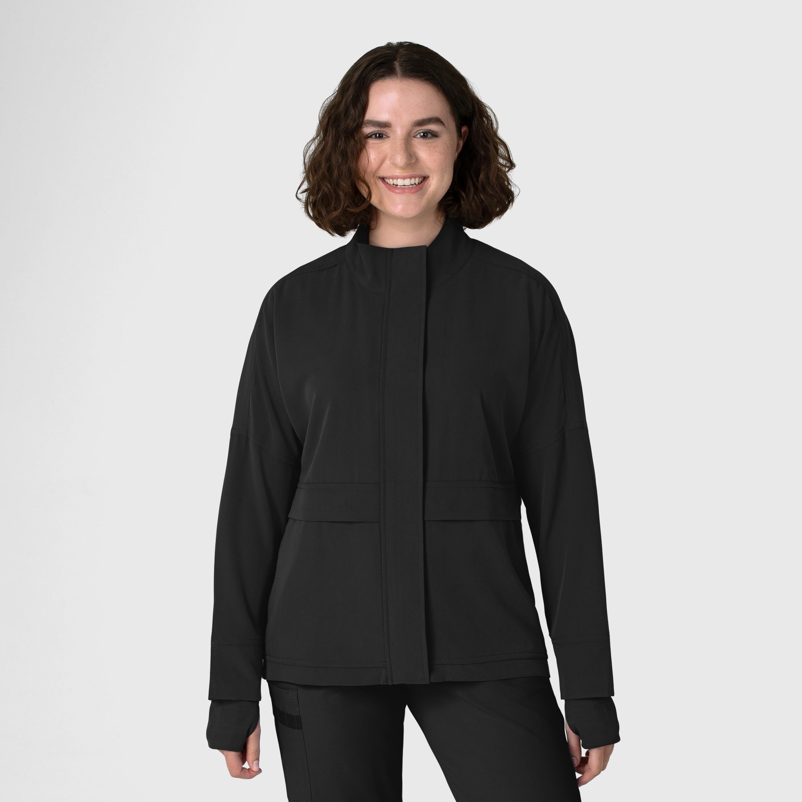Layers 8132 Germs Happen Packable Scrub Jacket Black