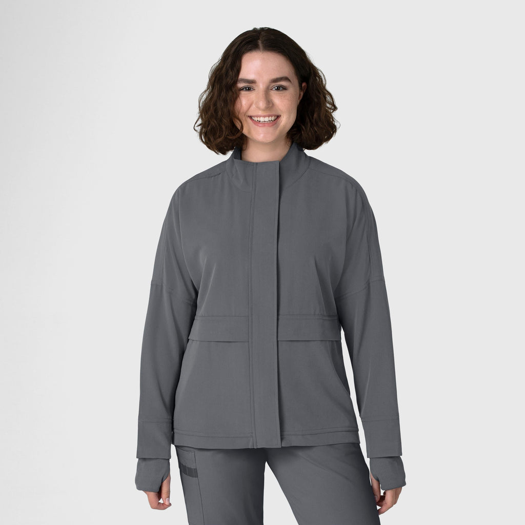 Layers 8132 Germs Happen Packable Scrub Jacket Pewter
