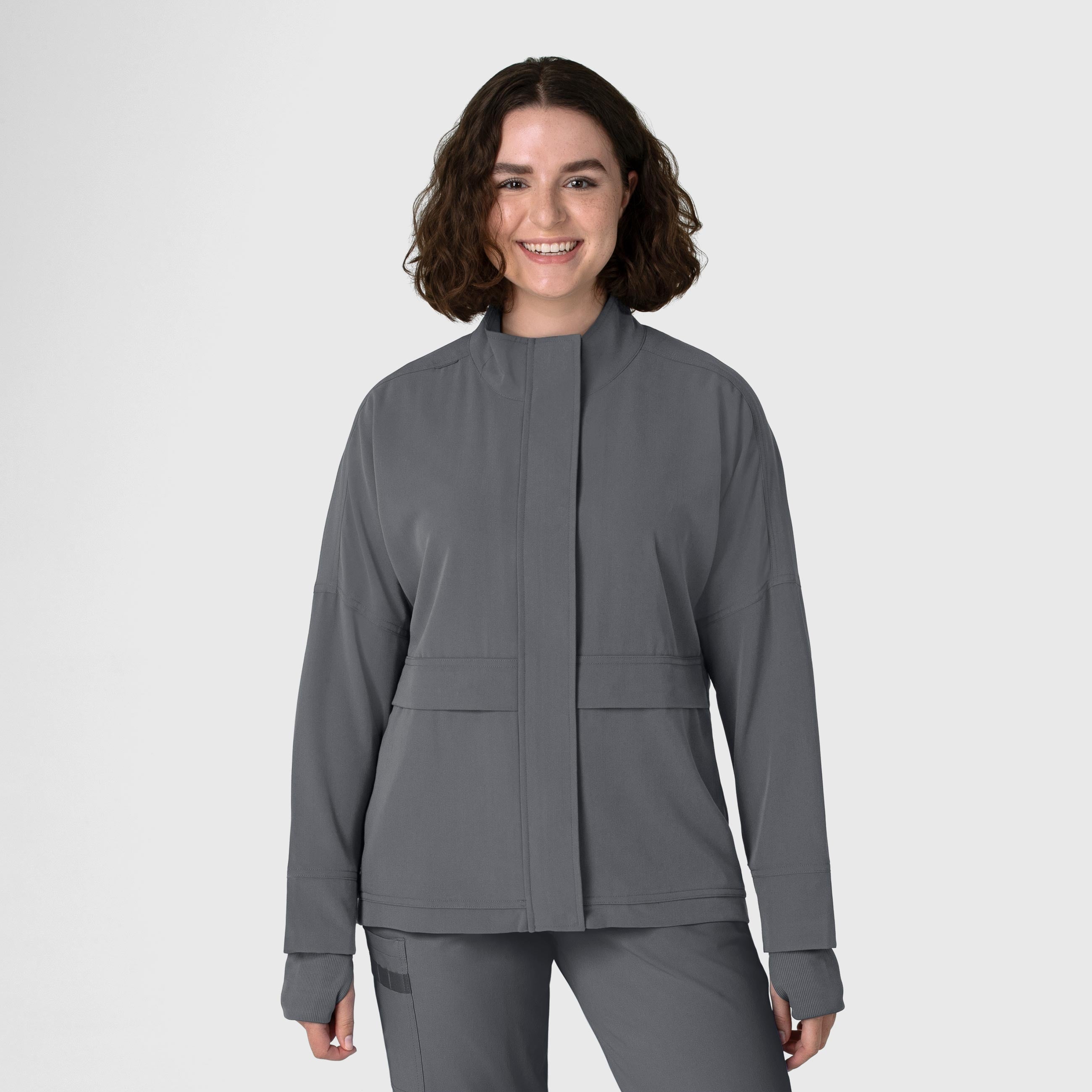 Layers 8132 Germs Happen Packable Scrub Jacket Pewter