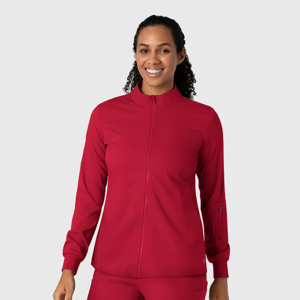 Boundless 8151 Warm Up Scrub Jacket Red