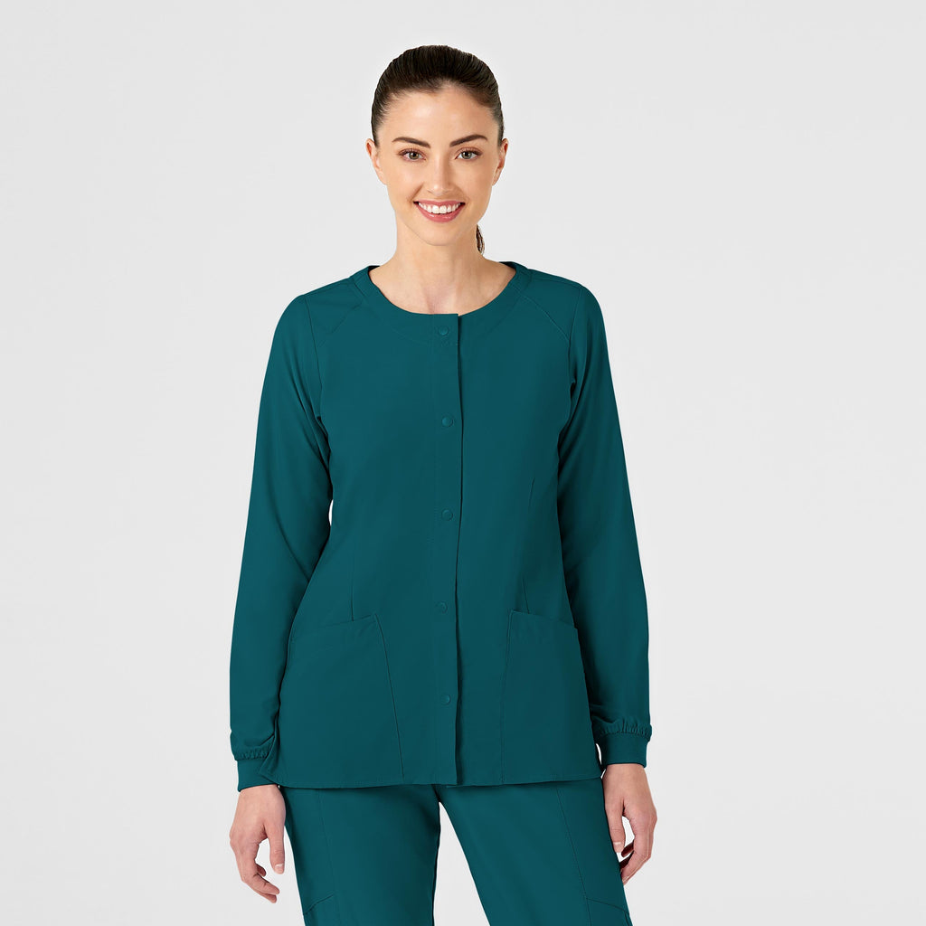 W123 8155 Crew Neck Warm Up Jacket Caribbean Blue