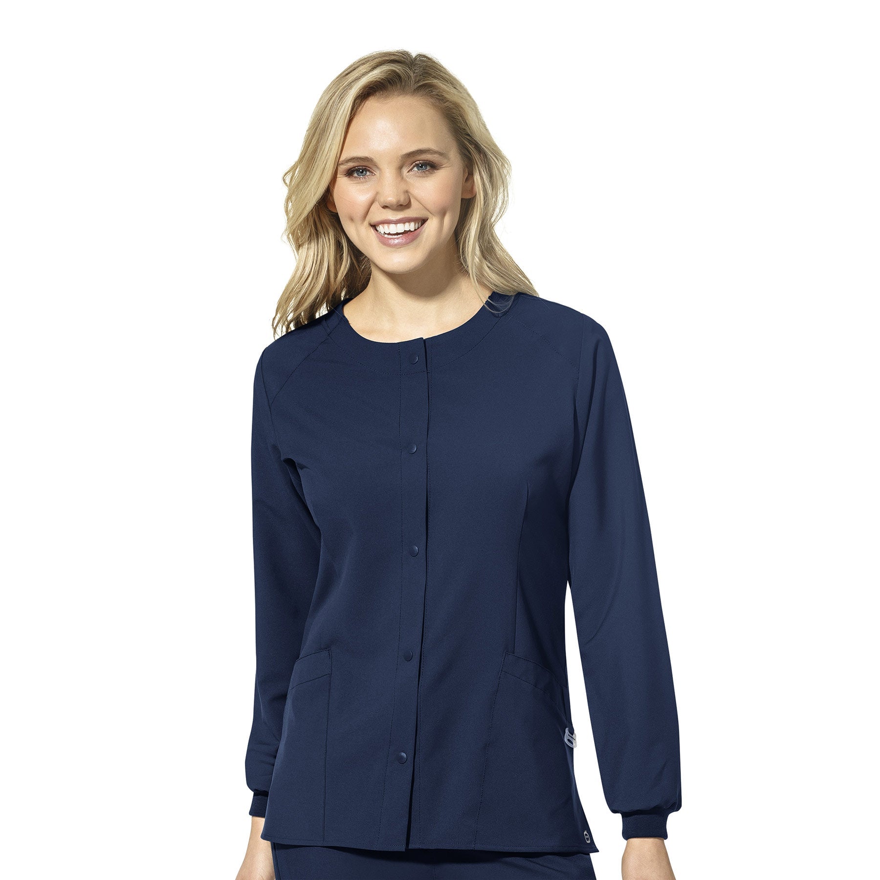 W123 8155 Crew Neck Warm Up Jacket Navy