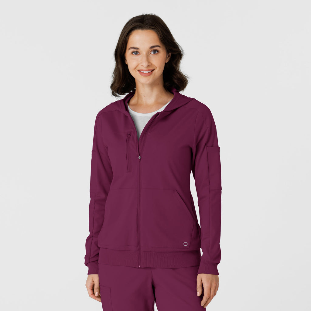 RENEW 8159 Knit Women’s Zip Hoodie Wine