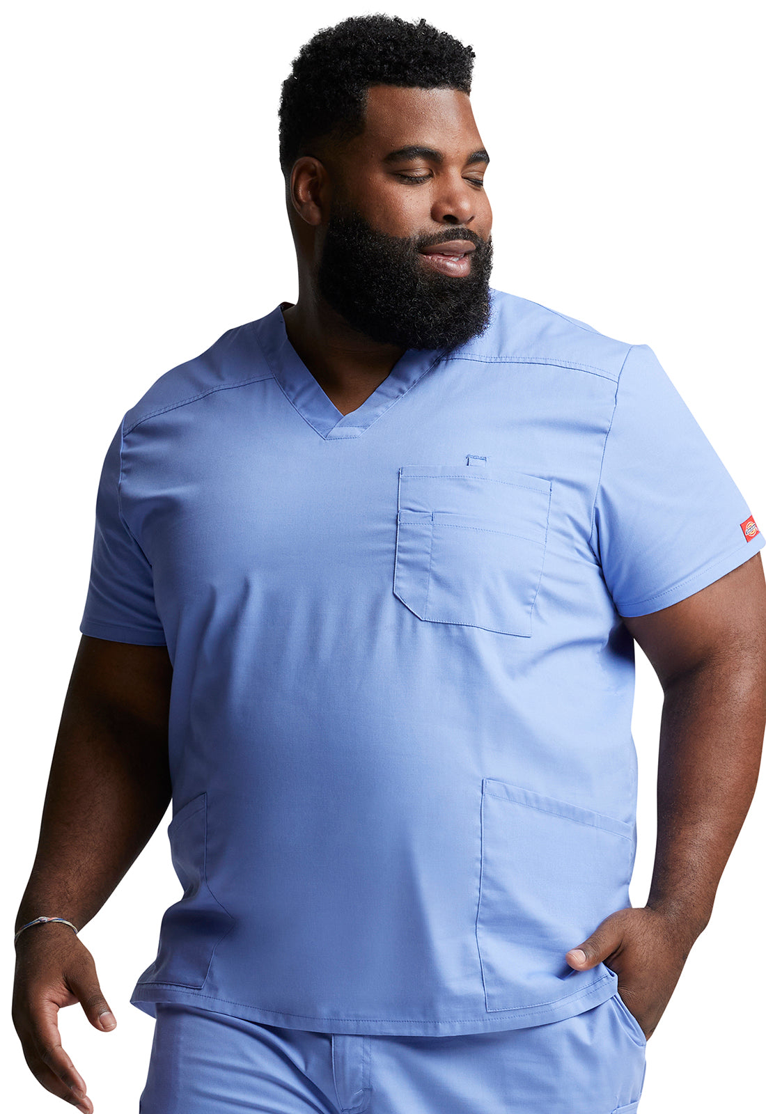 EDS Signature 81906 Men's V-Neck Scrub Top Ciel