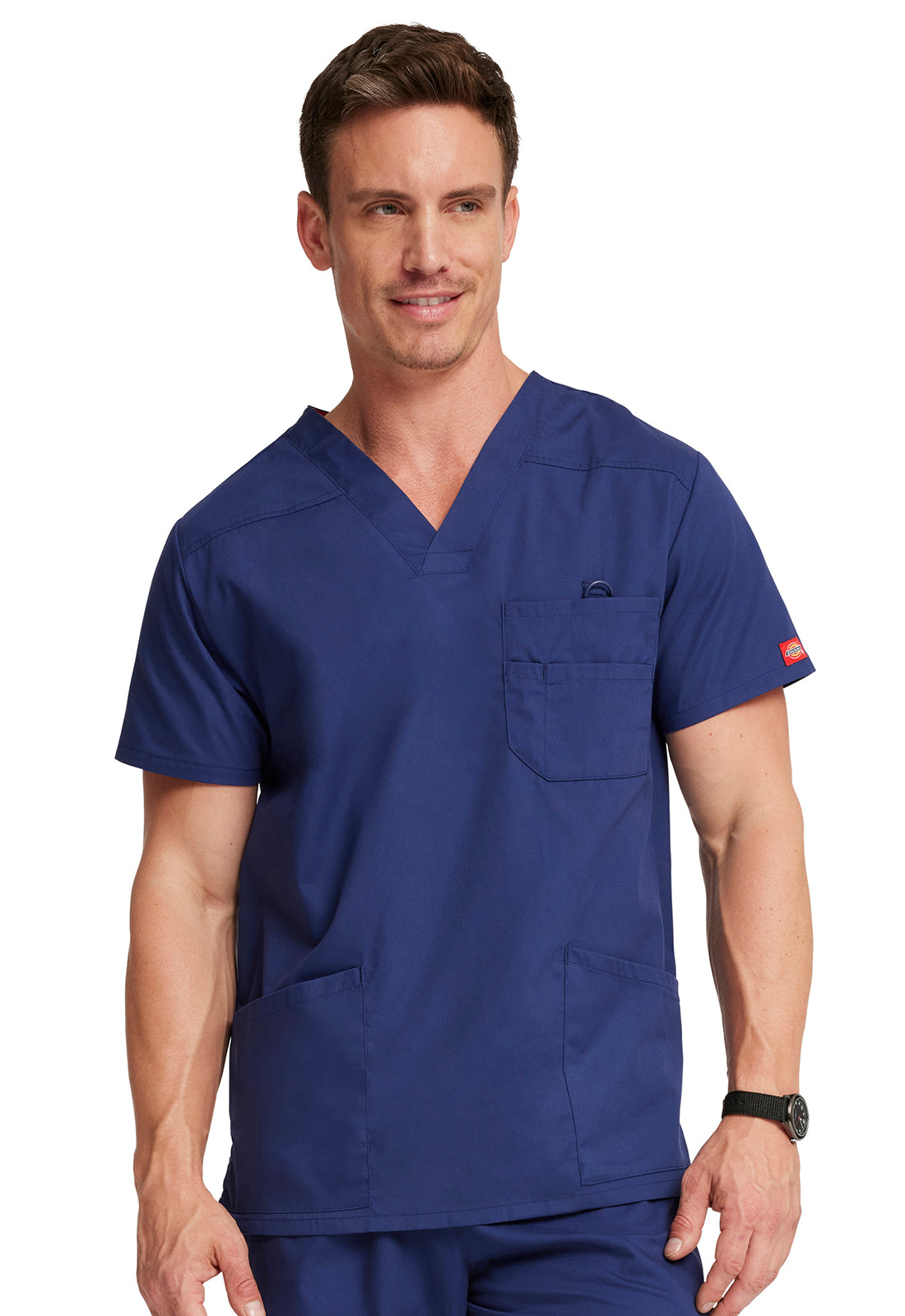 EDS Signature 81906 Men's V-Neck Scrub Top Navy