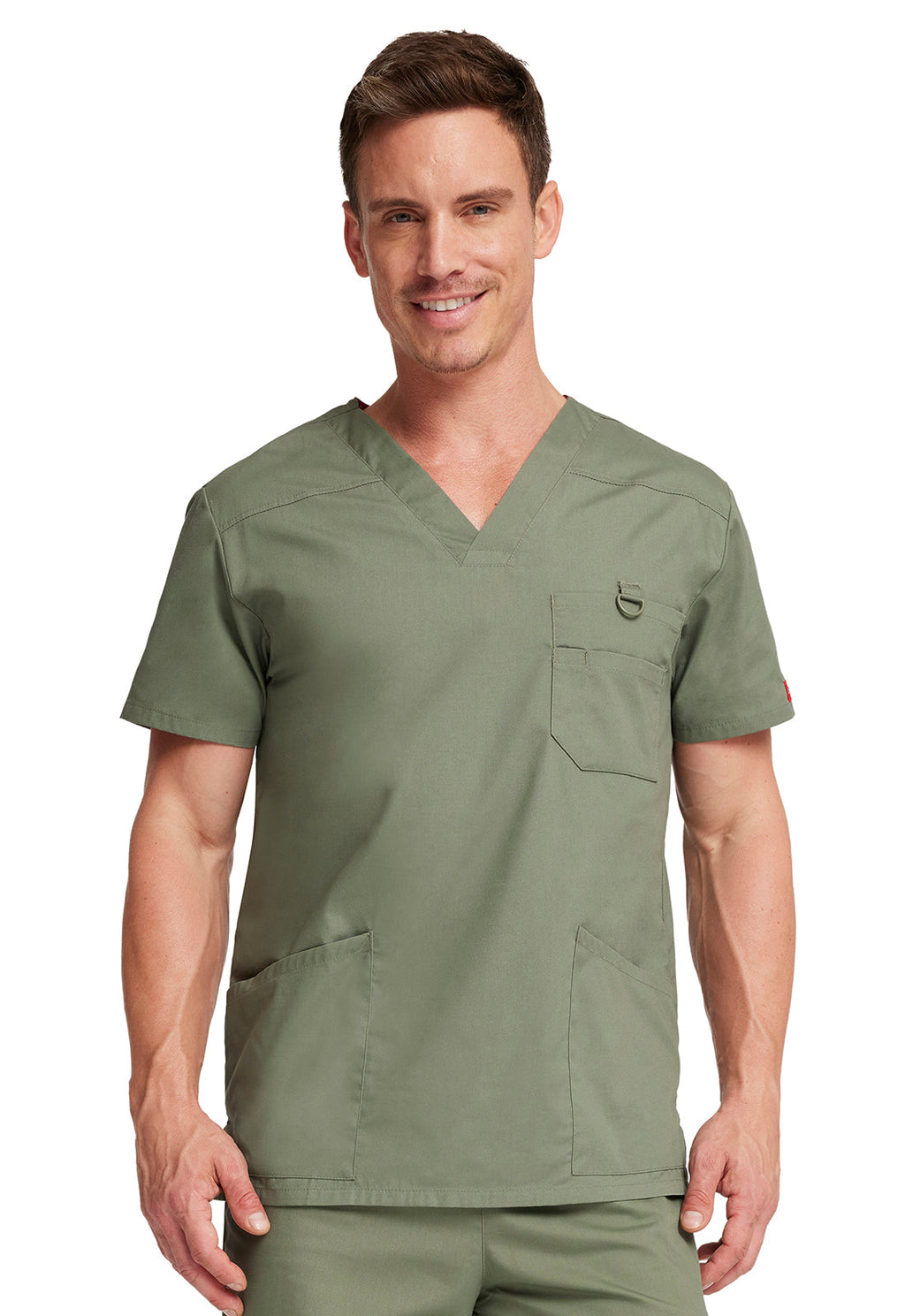 EDS Signature 81906 Men's V-Neck Scrub Top Olive