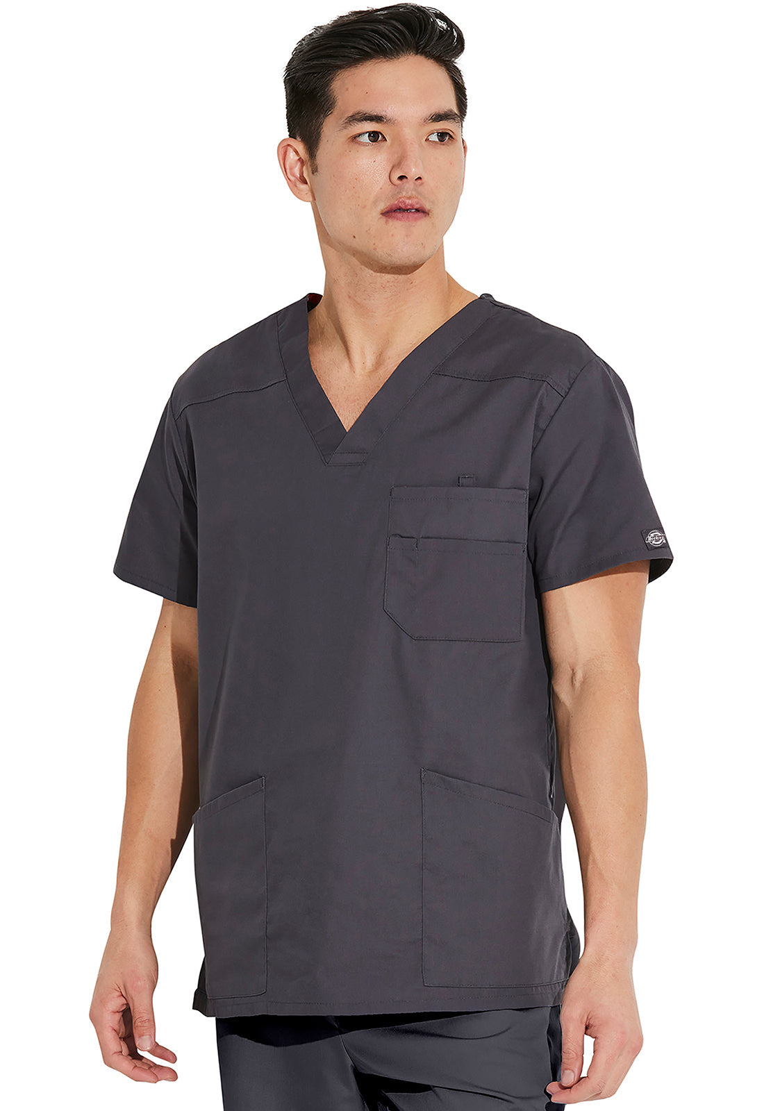 EDS Signature 81906 Men's V-Neck Scrub Top Pewter
