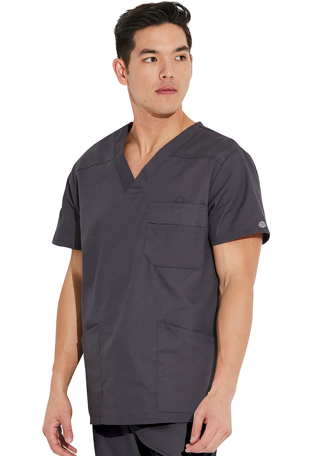 EDS Signature 81906 Men's V-Neck Scrub Top Pewter
