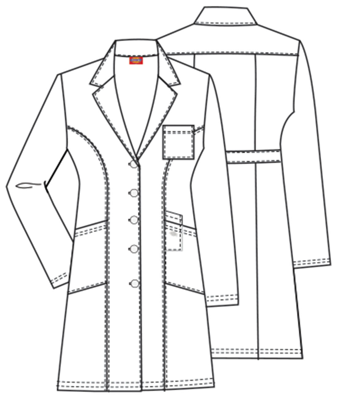 EDS Professional Whites 82401 Women's 37" Lab Coat White