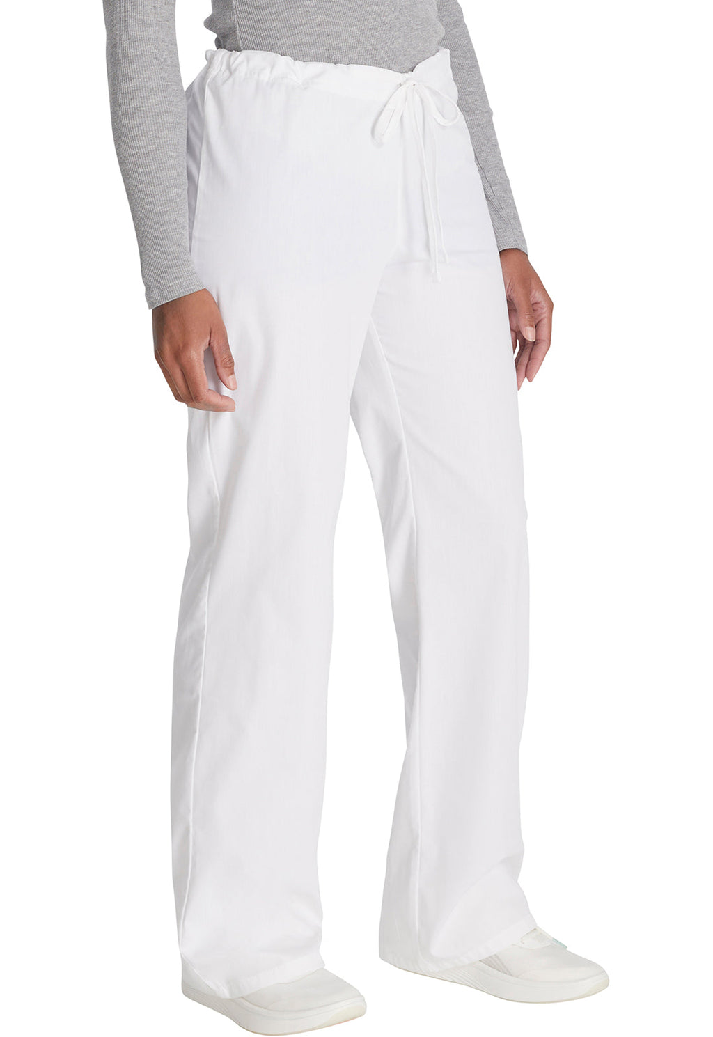 EDS Signature 83006 Unisex Unisex Drawstring Scrub Pants White