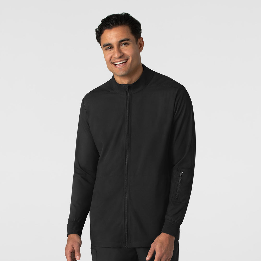 Boundless 8351 Men's Warm Up Scrub Jacket Black