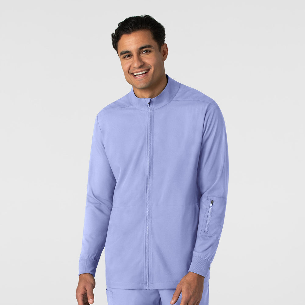 Boundless 8351 Men's Warm Up Scrub Jacket Ceil Blue